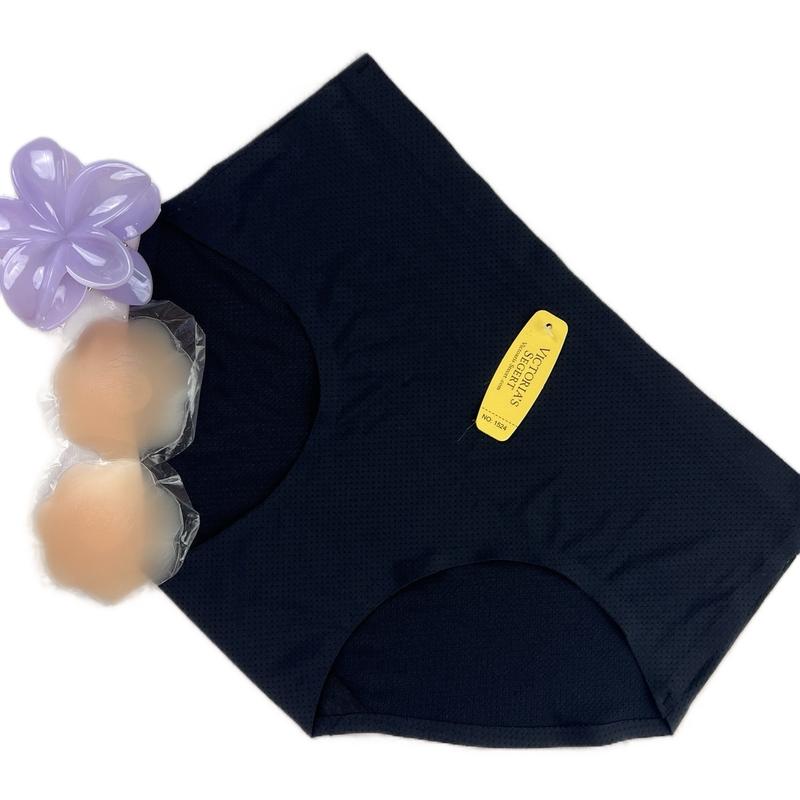 Bộ 10 Quần Lót Su Đúc Màu Đen Thoáng Khí Cho Nữ + Tặng Kèm 2 Miếng Dán - Women quần khôngướt có thể giặt máy retro xxl công sở Kem Nhung quan lot sexy quanlot tang hinh