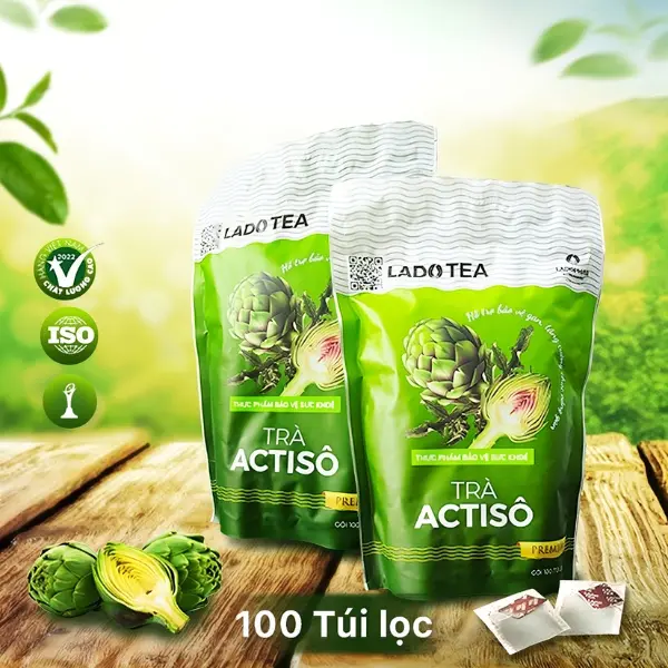 Trà Atiso Túi Lọc LADOPHAR - Thảo Mộc Giải Độc, Thanh Lọc Cơ Thể, Tăng Cường Chức Năng Gan Lado Tea