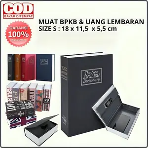 Kotak Penyimpanan Rahasia Mini - Brankas Buku dengan Password, Gembok, dan Kombinasi untuk Perhiasan & Dokumen Penting