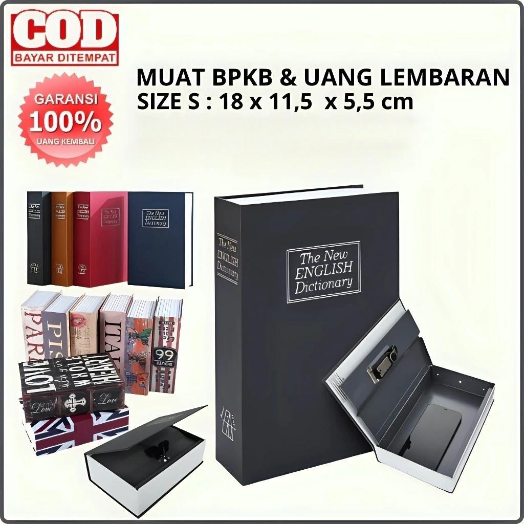 Kotak Penyimpanan Rahasia Mini - Brankas Buku dengan Password, Gembok, dan Kombinasi untuk Perhiasan & Dokumen Penting