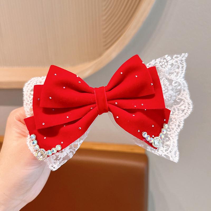 Product Introduction of New Year Red Ribbon Bow Hair Clips For Women Girls Vintage Hairpin Exquisite Headwear Chinese Style Hair Accessories Gifts 25
