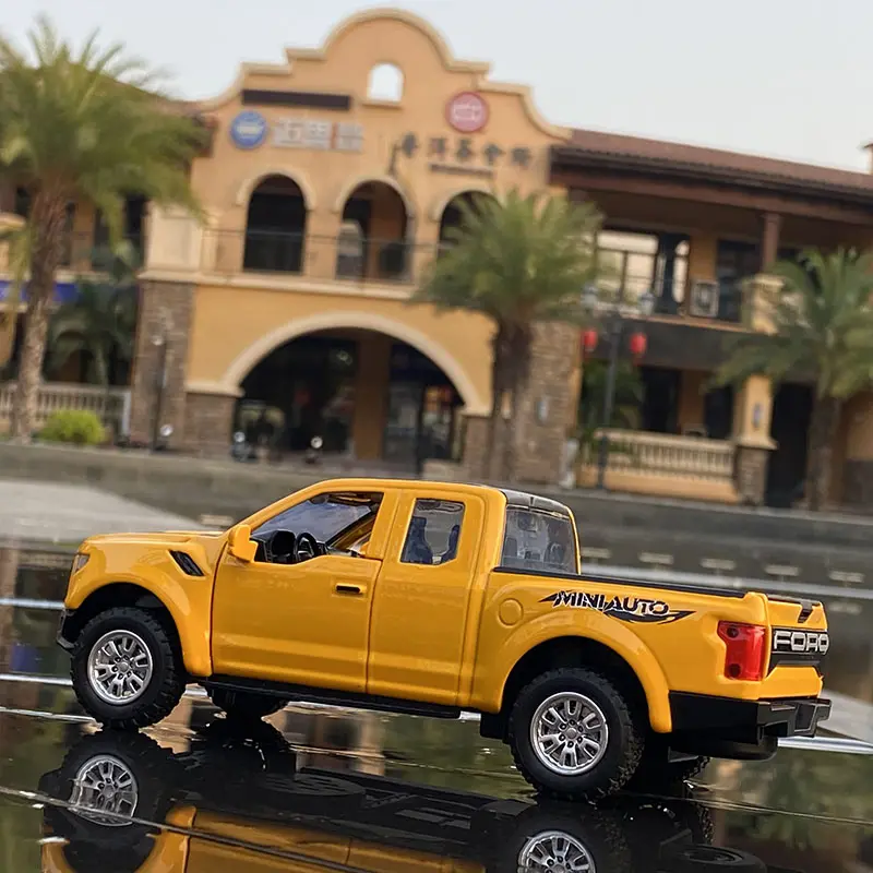 Mô Hình Ô Tô Hợp Kim Ford Raptor F150 Pickup, Tỷ Lệ 1: 32, Đồ Chơi Kim Loại Đúc Khuôn, Mô Hình Xe Địa Hình Bộ Sưu Tập Mô Hình Ô Tô, Có Âm Thanh Và Ánh Sáng, Thích Hợp Cho Trẻ Em, Ý Tưởng Quà Tặng Tuyệt Vời 5