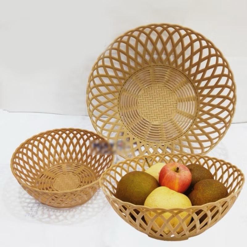 Rổ tròn mây, bầu dục mây nhựa 3 size việt nhật đựng rau sống, hoa quả xinh xắn, rổ rau sống đan mây