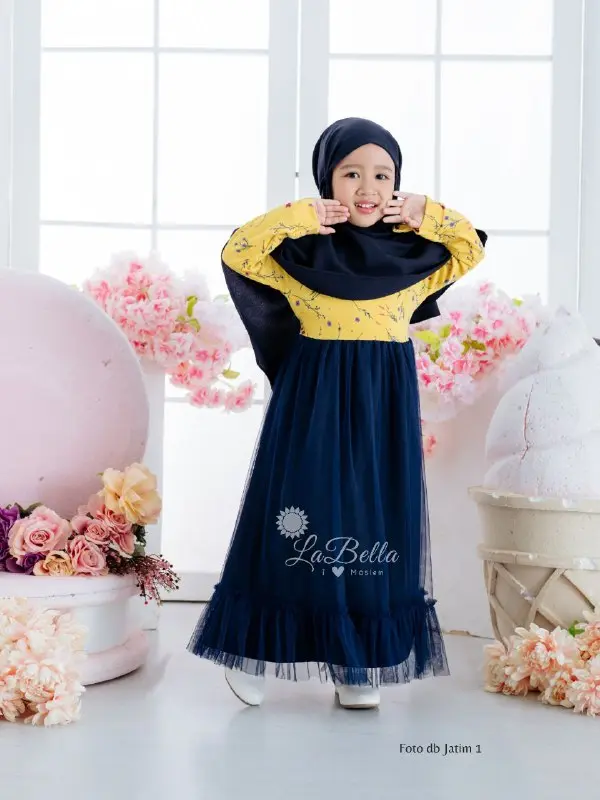 Denara Gamis Anak Muslim Tutu baby Terry  baju muslim anak sehari hari pesta ngaji ke sewkolah acar tertentu ory labella Syari Dress Lebaran Mewah Wanita Ceruty