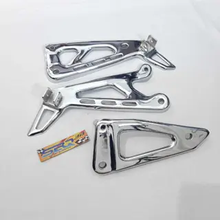 DUDUKAN STEP BELAKANG RX KING 2003-2004 CROME FOOTSTEP RX KING CHROME PLUS BRAKET KNALPOT Motorcycle