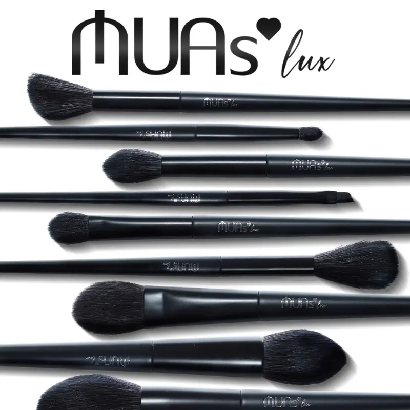 [Bộ cọ MUA Lux]Bộ cọ MUAs Lux 16 cây và 15 cây thân gỗ đen chất lông mền mịn sang chảnh kèm hộp và mút 4
