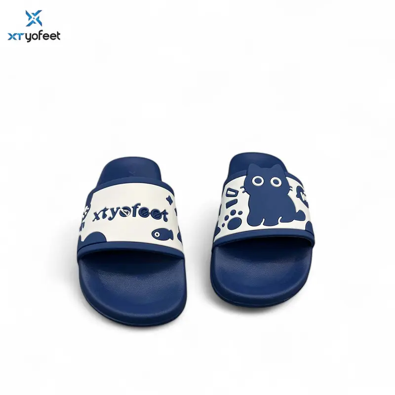 [ FULL BOX ] Dép nam nữ quai cao su họa tiết MÈO HELLO,dép cá  bản full nhiều màu hot trend (XC 46)DéP Slipper Đế Bằng Quai Ngang Dép Lê 2