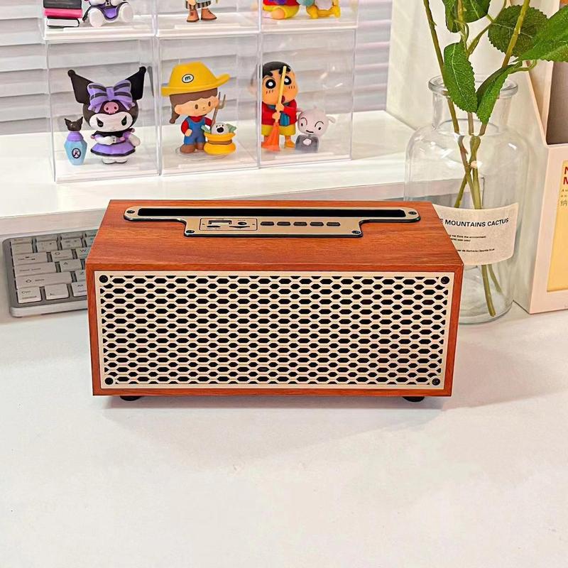 Product Introduction of ลำโพงบลูทูธ พร้อมที่ตั้งมือถือ ลายไม้ ไร้สายบลูทูธ รุ่น XM-5H มีphone stand ลำโพงคอมพิวเตอร์ Bluetooth 6