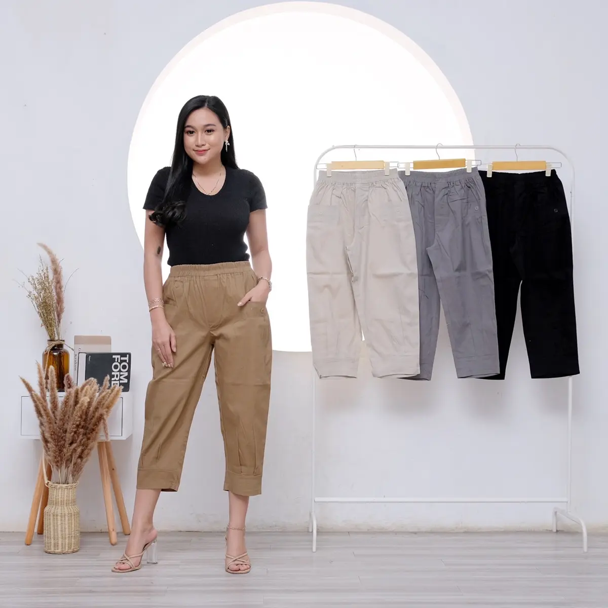 Celana Uniklo Pants 7/9 Twill Combed