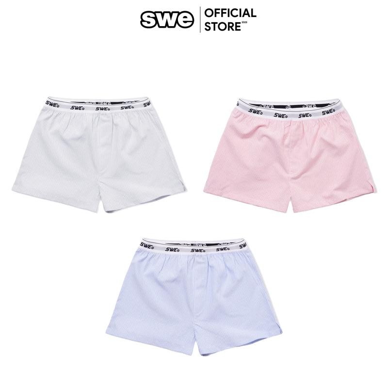 Quần Shorts Boxer Sọc Unisex SWE BOXER SHORTS - Hồng/Xanh/Đen