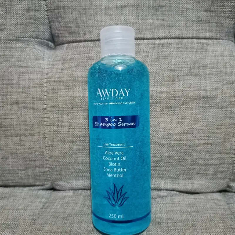 READY! Awday Shampoo serum 3in1 250ml & 100ml shampoo awday hair treatment Haircare Rontok Menthol Conditioner Biotin Ketombe Perawatan Sampo Extract Vitamin Melembutkan 7