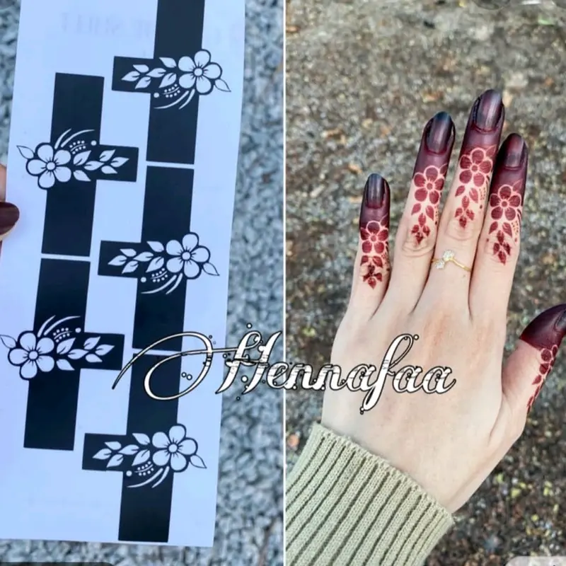 CETAKAN HENNA JARI PENGANTIN / CETAKAN INAI WEDDING MELAYU NAIL ART Hena Kering 1