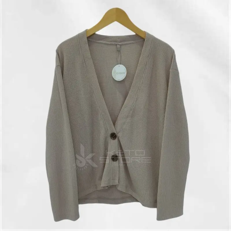 outer panjang wanita lengan panjang kancing bahan waffle OTR 05 KCG Casual Nyaman Knitwear 2