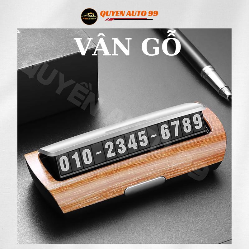 Bảng số điện thoại trên ô tô cao cấp YUMCHO gắn taplo để lại số điện thoại khi đỗ xe vân gỗ đá sang trọng 6