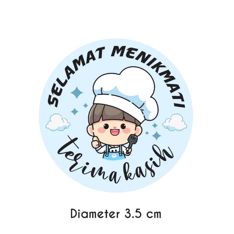 Stiker Selamat Menikmati | Sticker Terimakasih | Label koki warna ...
