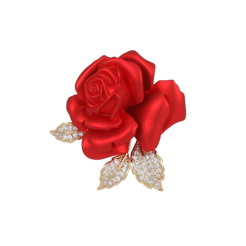 New multi-purpose fixed clothing clip, suit jacket, cheongsam accessory, rose chest flower, red camellia flower brooch 4