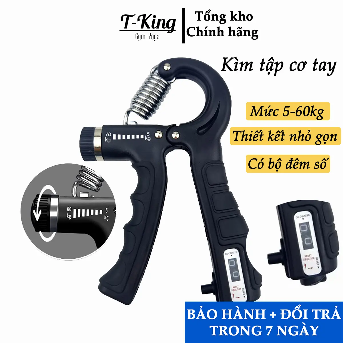 Kìm  Tập Cơ Tay, Dụng Cụ Tập Cơ Tay Kìm R Xịn 5-60KG  Tay Tập Tay, Tập Gym kim  tap
