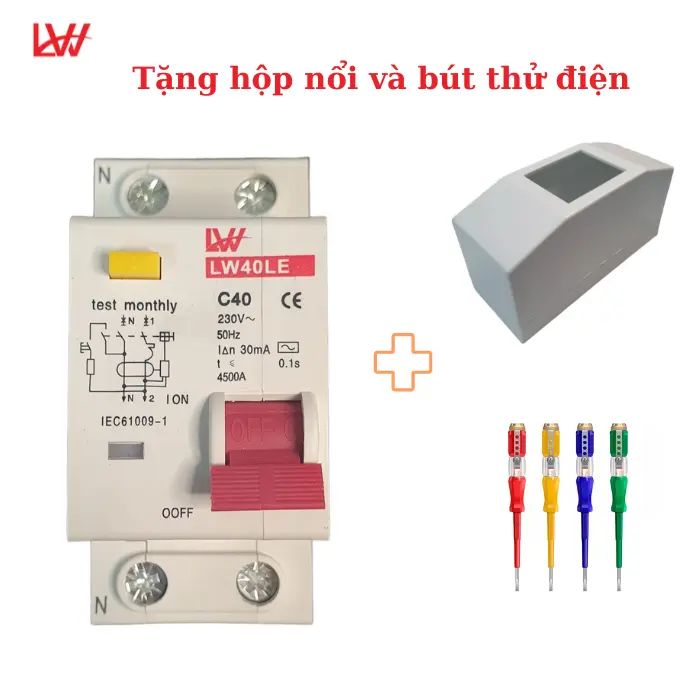 Át chống giật , chống dòng dò , chống quá tải RCCB LW - C40 - Áptomat thông minh