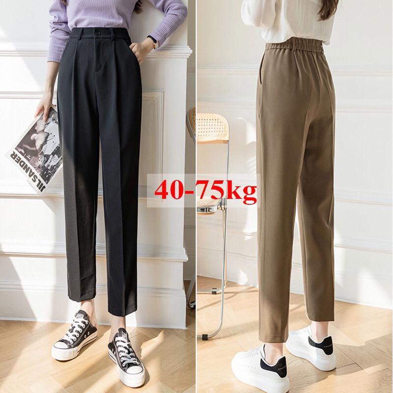 Quần tây nữ lưng thun, cạp cao Xưởng Quần Tây 3A dáng baggy cạp cao lưng chun siêu tôn dáng ống đứng chuẩn đẹpkhóa trước Ong Pants Women Lưng Cao