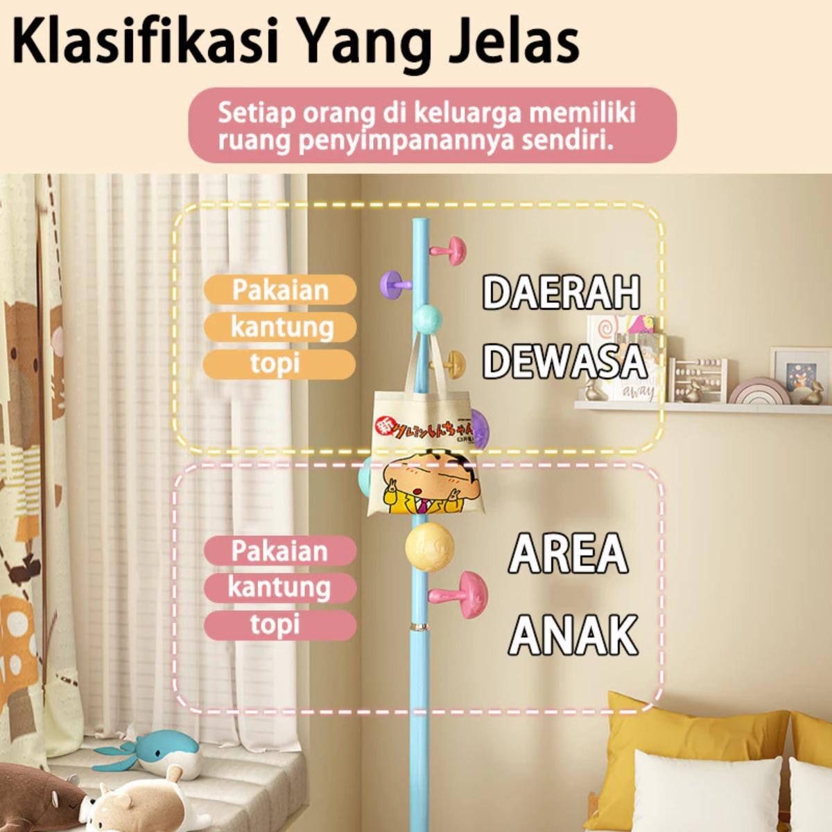 Rak Baju Minimalis Putih 166cm - Desain Kompak & Hemat Ruang, Kualitas Kuat & Longgar untuk Seluruh Kebutuhan Penyimpanan Pakaian