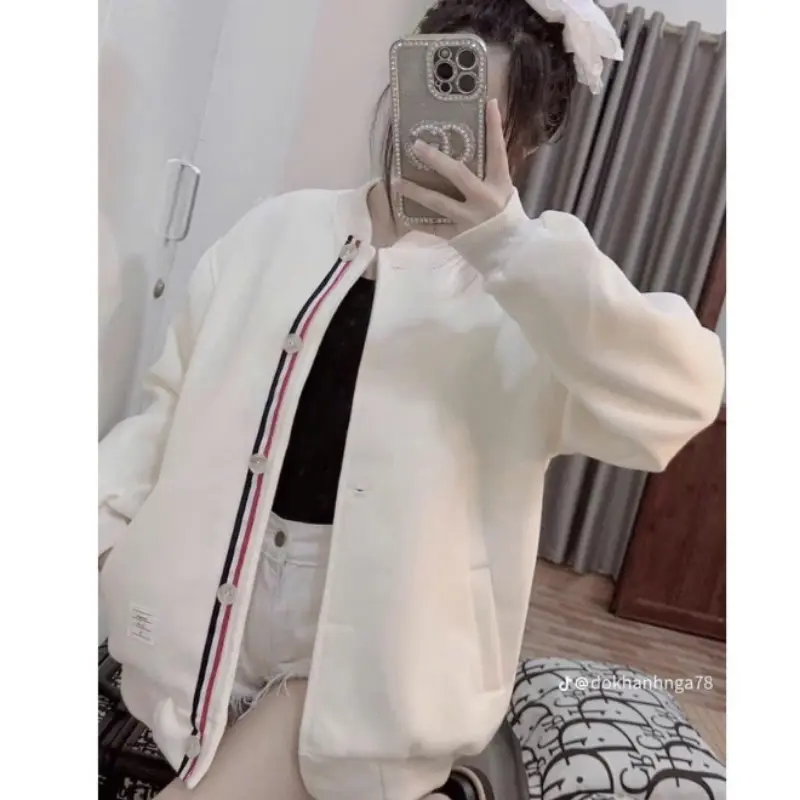 Áo Bomber Thome Dáng Croptop Áo Khoác Ngoài Cadigan Siêu Xinh, Áo Khoác Cadigan Thome Siêu Xinh Cực Hot Mẫu Mới 2025 1