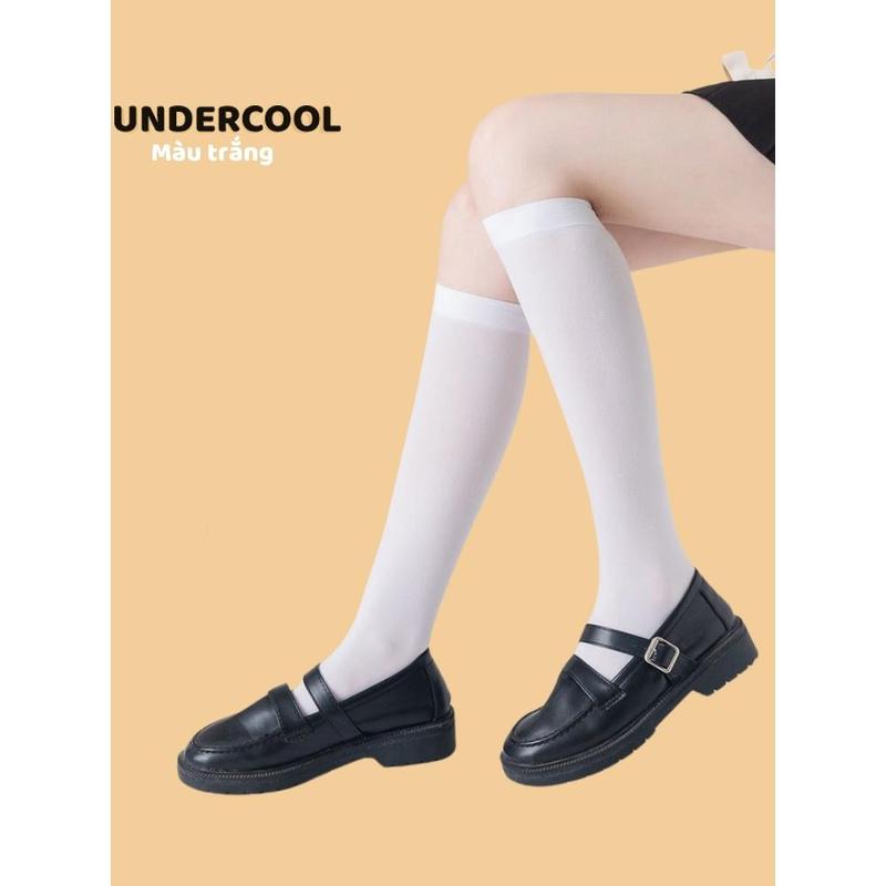Product Introduction of Tất Nữ Cổ Cao Đùi Trơn Đen Trắng UNDERCOOL Tất Ống Dài Qua Bắp Chân 42cm Dành Cho Nữ phong cách Nữ Sinh Hàn Quốc  TC67 96