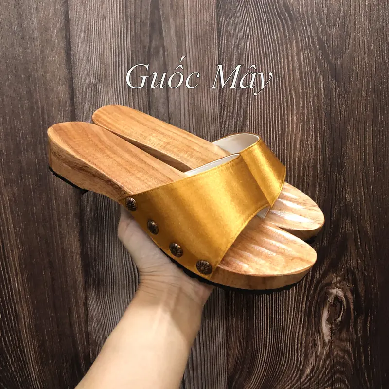 Guốc Gỗ Guốc Mộc Truyền Thống 4 Phân Dép Gỗ Quai Ngang 4