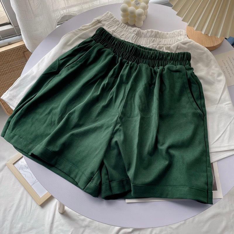 XIAO - Quần Đùi Nữ, Quần Sooc Mặc Nhà Chất Cotton Họa Tiết Trơn Đơn Giản 5