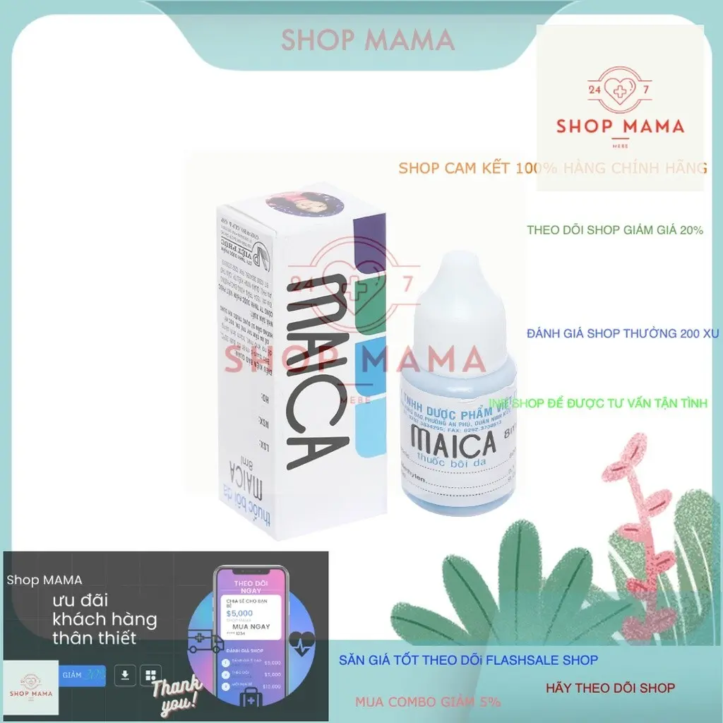 [MAICA CHÍNH HÃNG] Dung dịch bôi Maica chai 8ml chống nhiễm trùng, nấm da
