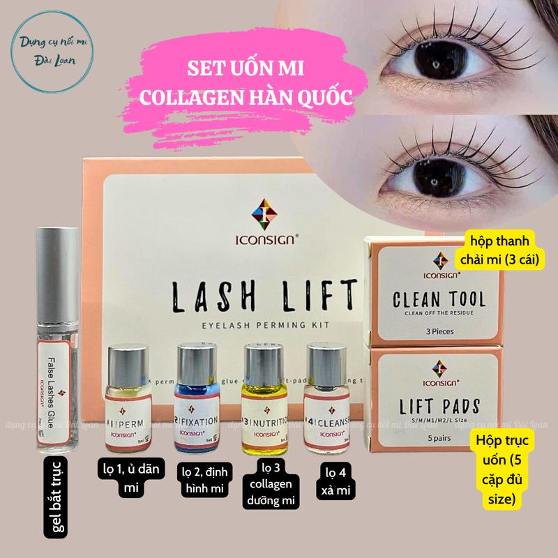 Bộ Uốn Mi Collagen Hàn Quốc - bộ uốn mi Lash lift trắng dùng trong uốn mi có thể tự uốn mi tại nhà Cosmetic Mỹ Phẩm Trang Điểm