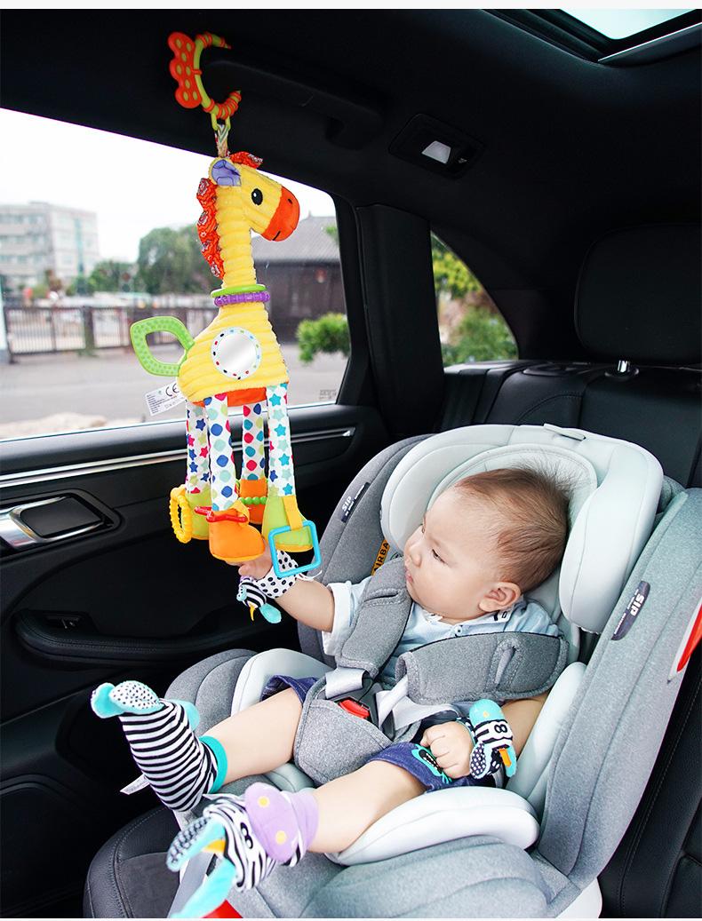 Product Introduction of Soft Giraffe Zebra Animal Handbells Rattles Plush Infant Baby Development Handle Toys WIth Teether Baby Toy For Newborn Gifts 8