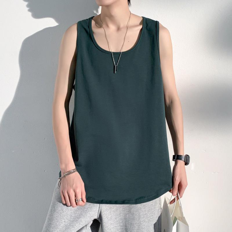 Áo Vest, Đồ Lót Cổ Thấp Cho Nam, Áo Thun Không Tay Mùa Hè, Thời Trang, Phong Cách Hồng Kông, Dáng Rộng Vừa Vặn, Áo Ghi Lê, Hàng Mới Về, 2024 1