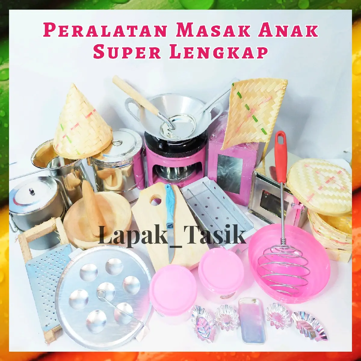 Miniatur Peralatan Masak Masakan Anak Super Lengkap Kayu Mainan Toys