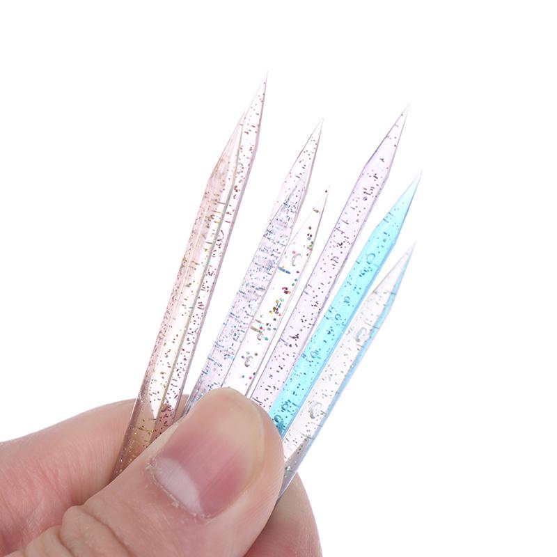 Product Introduction of 50Pieces Stick Cuticle Tool Doublehead Reusable Crystal Wood Stick Pedicure Care 24
