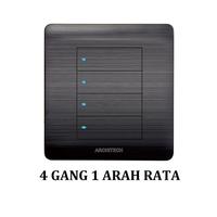 Gambar Architech Platinum B9-K4A Black Sakelar/Saklar/CETEK 4 Gang 1Arah LED - 4GANG 1ARAH RATA LED dari ARCHITECH INDONESIA Kota Administrasi Jakarta Utara 3 Tokopedia