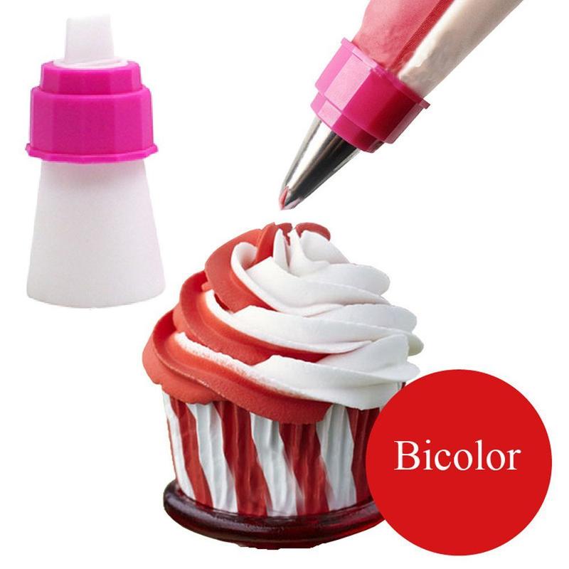 Product Introduction of 1/3/5Pcs Russian Cream Double Color Coupler Icing Piping Bag Nozzle Converter Kitchen Tools Cake Decorating 10
