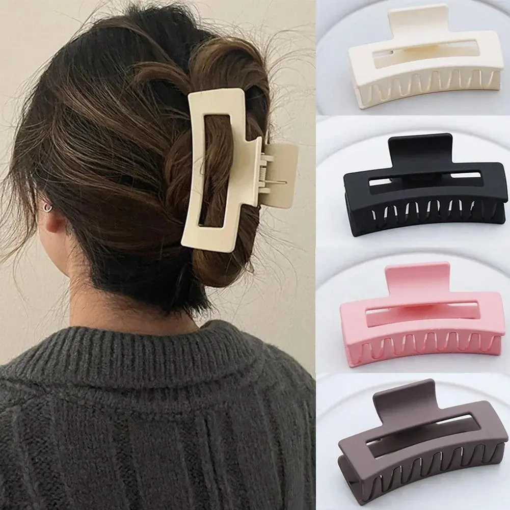 Women Girls Plastic Hair Clips Hair Claws Headwear Large Size Hairpin Crab Barrette Fashion Ornament Hair Accessories