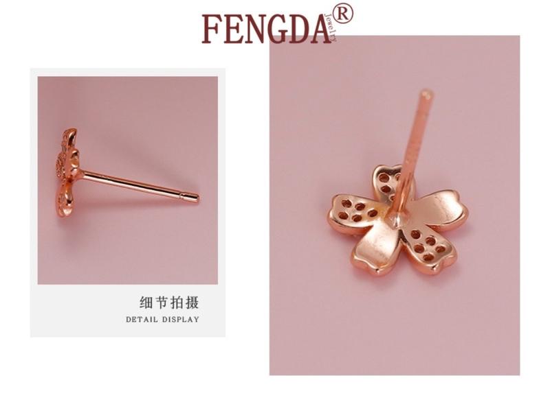 Product Introduction of Cod Flower Niche Design New Elegant Cherry Blossom Earrings Gold 33