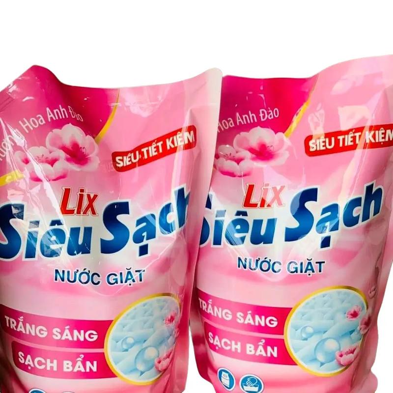 Nước giặt Lix hương Hoa Anh Đào (túi 2.4kg)  Làm Sạch Cho Bé 1