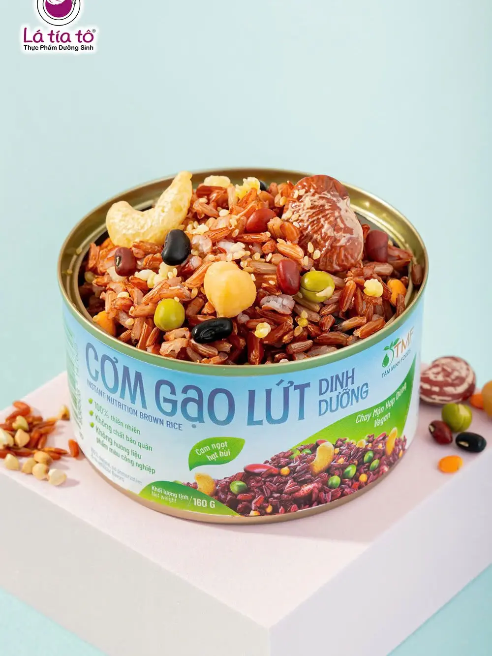 CƠM GẠO LỨT DINH DƯỠNG ĂN LIỀN TIỆN LỢI KHÔNG CHẤT BẢO QUẢN - LÁ TÍA TÔ