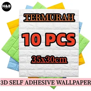 PENJUALAN BESAR BUNDLE 10pcs 3D Wallpaper Dekorasi Rumah Stiker Dinding Perekat Diri 35cm x 30cm