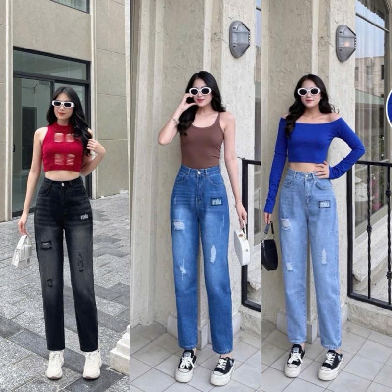 Quần baggy nữ mới nhất năm 2025 Women Pants Jean Voi Kem
