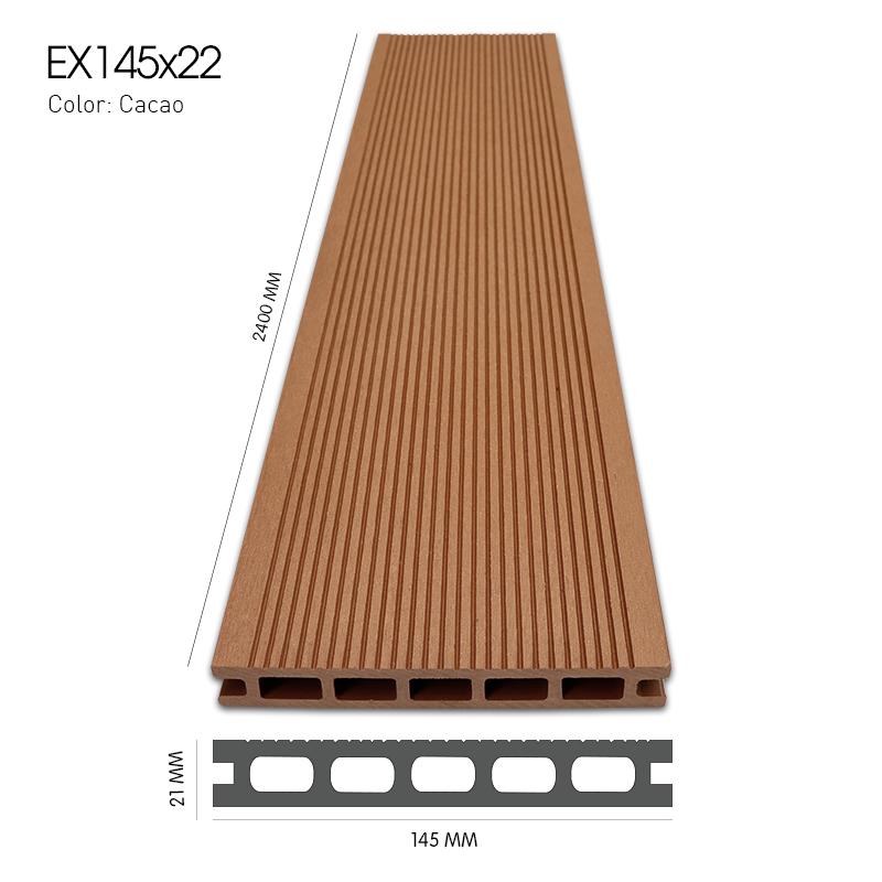  EXWood Sàn gỗ nhựa ngoài trời EX145x22 - Chất liệu gỗ nhựa Composite Chịu nắng mưa Chống trơn trượt Độ bền cao 