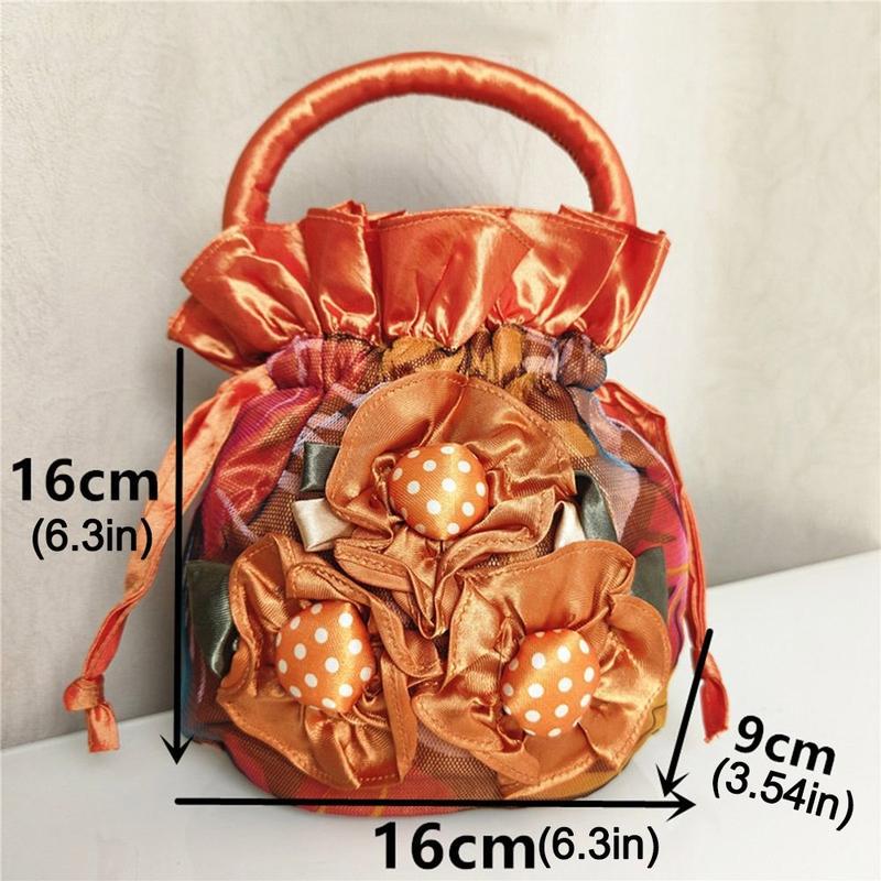 Product Introduction of vomic Fashion Embroidered Flower Women Handbags Ethnic Style Top Handle Bucket Bag Handmade Cosmetic Bag for Women 11
