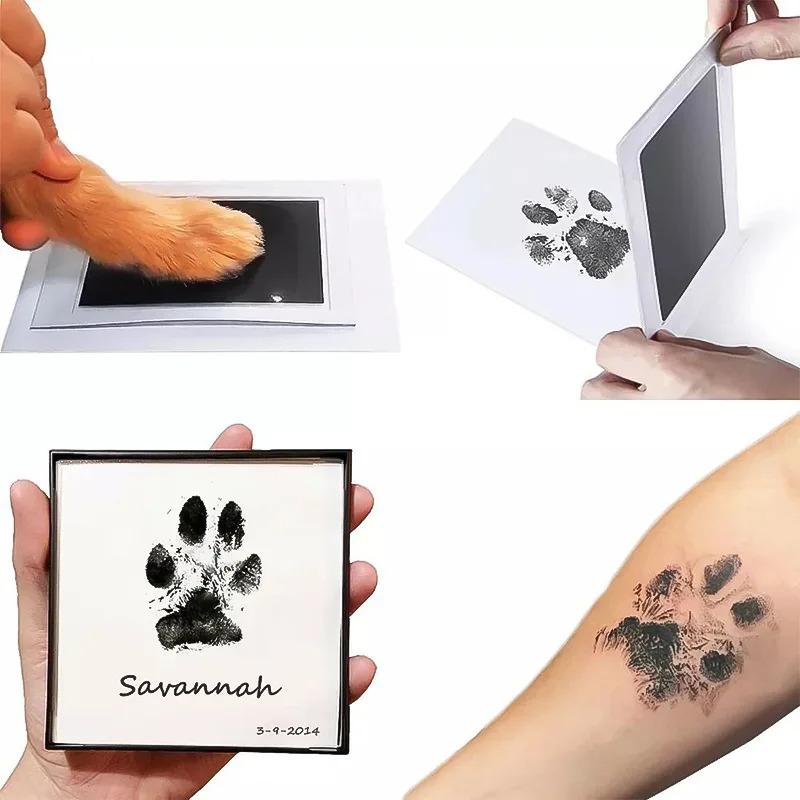 Product Introduction of Pet Dog & Cat paw print ink set pad baby handprints safe non-toxic wash free easy clean DIY handprints footprints pet souvenirs 14