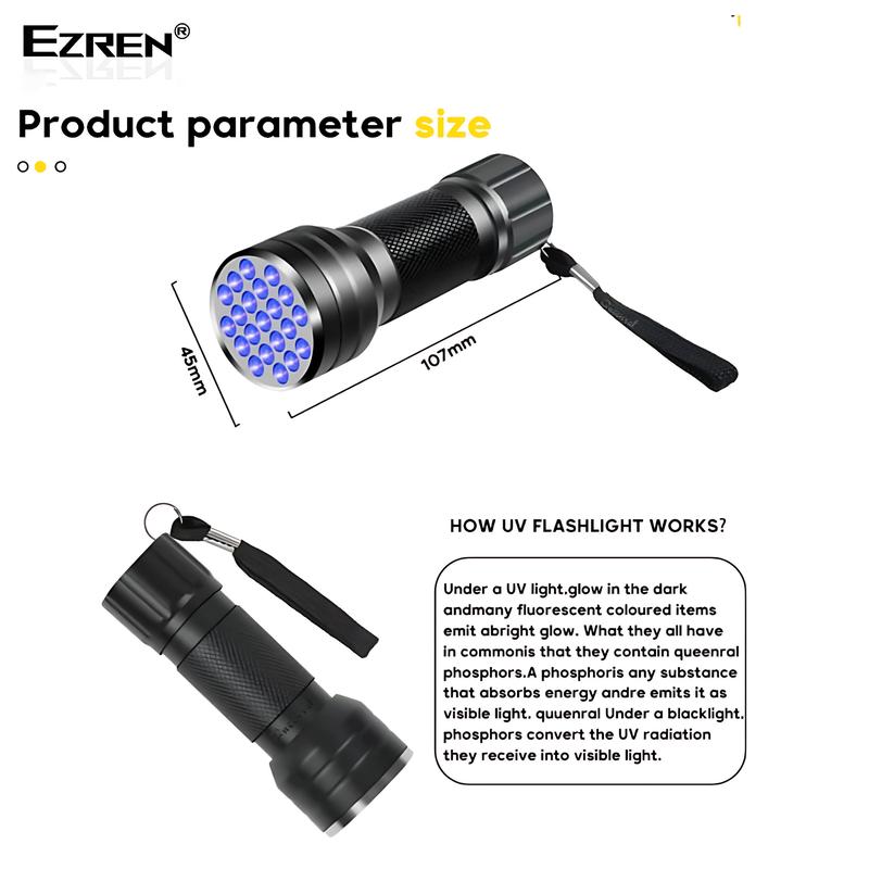 Ezren EZ-0482 Senter Lampu UV Ultraviolet 21 LED Money Detector 4