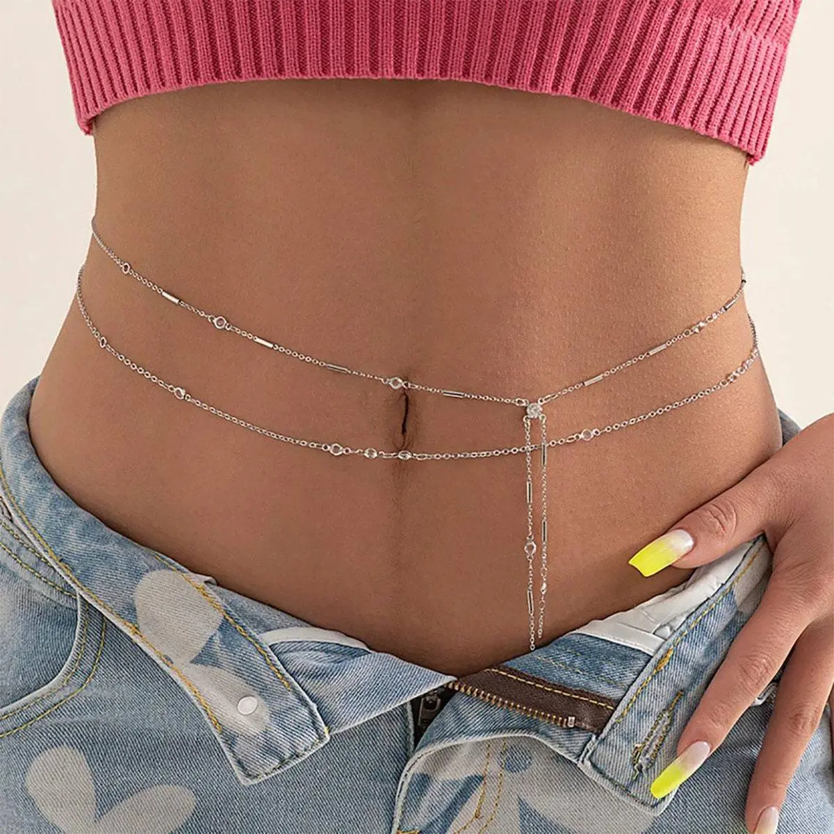 Fashionable and Double-Layer Delicate Waist Chain 