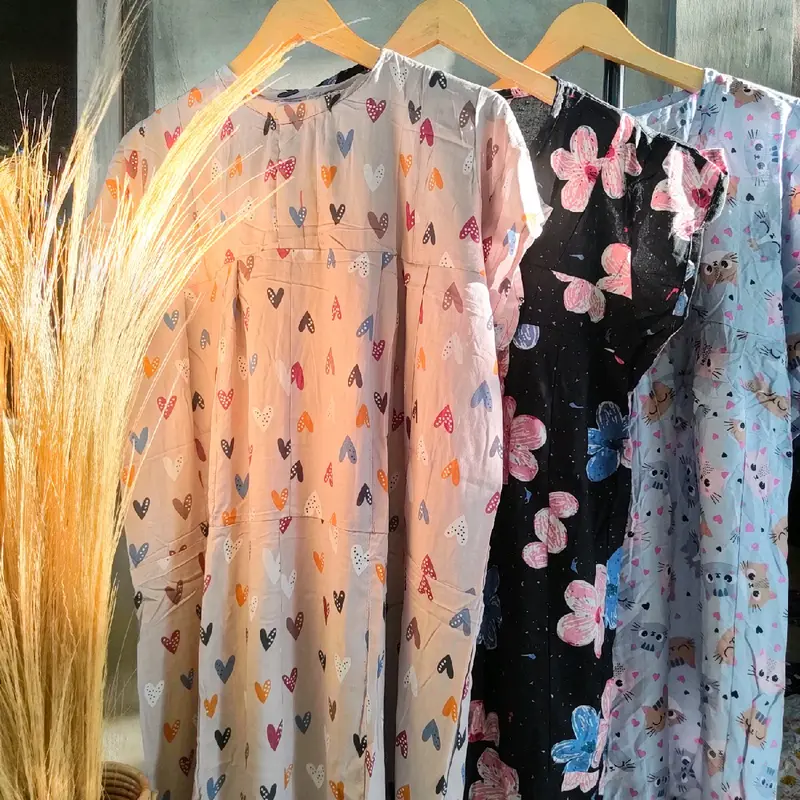 Daster Sambung Rayon Model Busui Kancing Sudah Obras 1