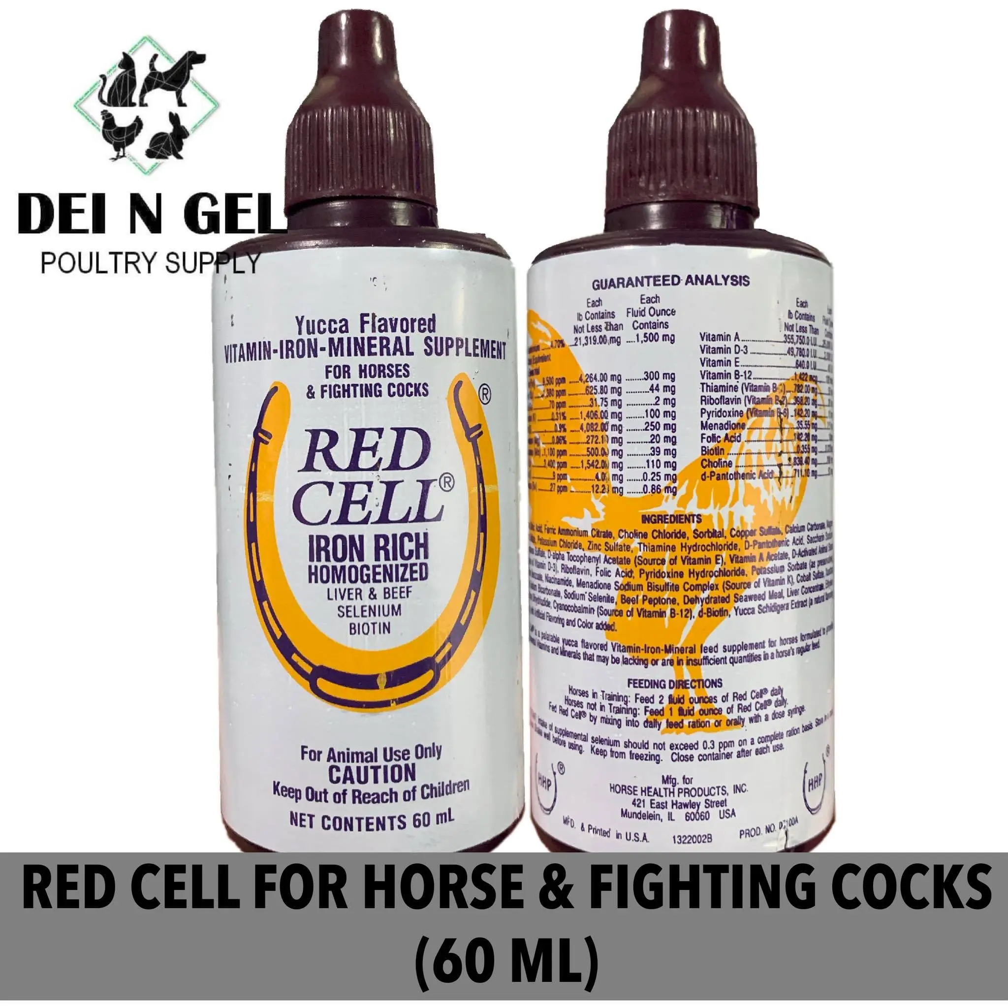 RED CELL USA FOR HORSE AND GAMEFOWL (60ML)