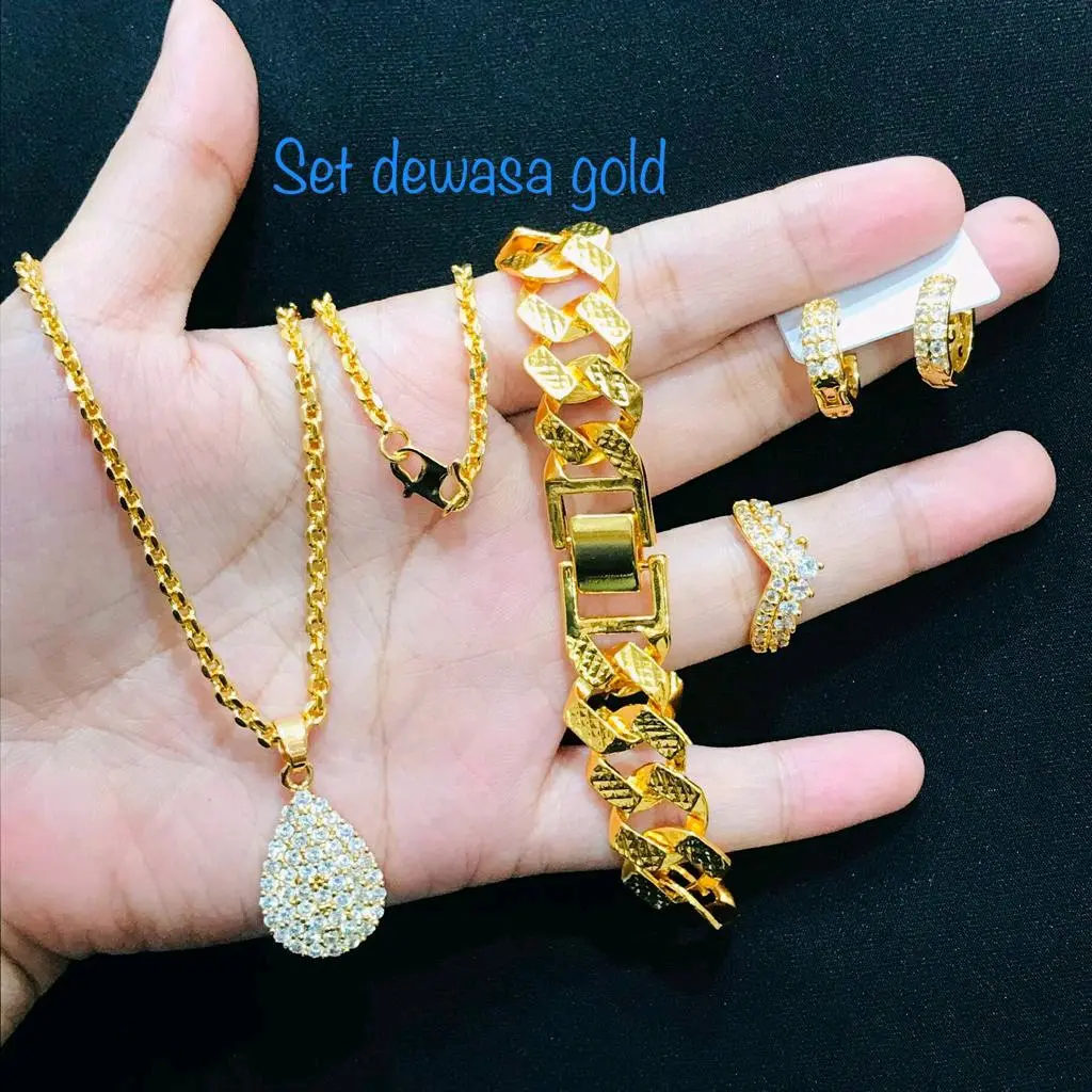 Set perhiasan titanium sisik naga permata dewasa import Perempuan Jewellery